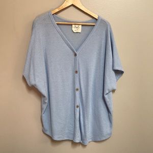 Powder blue thermal tie top